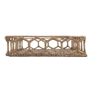 Honeycomb 19.75" Rustic Bohemian Hand-Woven Rattan Tray