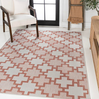 Alfresco Modern Geometric Tile Pattern Indoor/Outdoor Area Rug