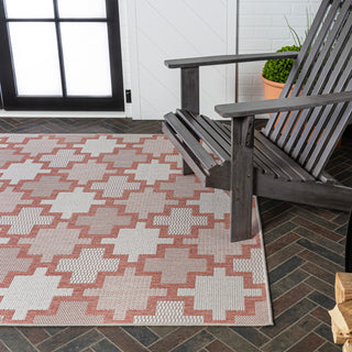 Alfresco Modern Geometric Tile Pattern Indoor/Outdoor Area Rug