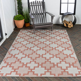 Alfresco Modern Geometric Tile Pattern Indoor/Outdoor Area Rug