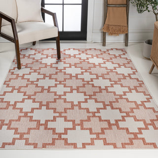 Alfresco Modern Geometric Tile Pattern Indoor/Outdoor Area Rug