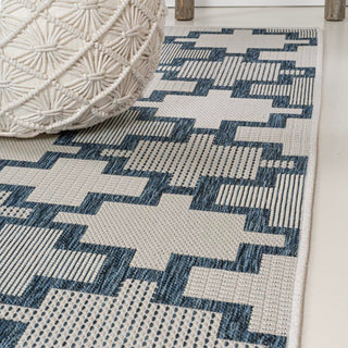 Alfresco Modern Geometric Tile Pattern Indoor/Outdoor Area Rug