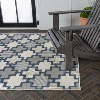 Alfresco Modern Geometric Tile Pattern Indoor/Outdoor Area Rug