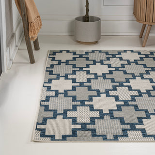 Alfresco Modern Geometric Tile Pattern Indoor/Outdoor Area Rug