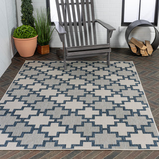 Alfresco Modern Geometric Tile Pattern Indoor/Outdoor Area Rug