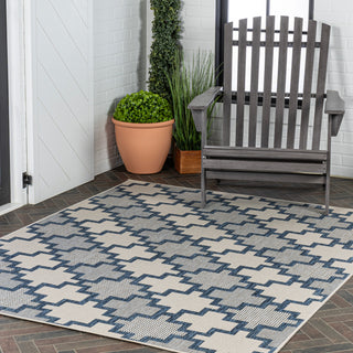 Alfresco Modern Geometric Tile Pattern Indoor/Outdoor Area Rug