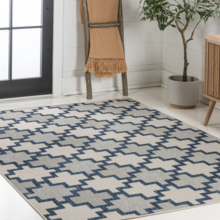 Alfresco Modern Geometric Tile Pattern Indoor/Outdoor Area Rug