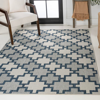 Alfresco Modern Geometric Tile Pattern Indoor/Outdoor Area Rug