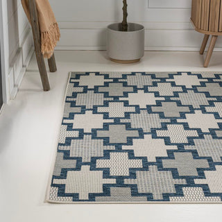 Alfresco Modern Geometric Tile Pattern Indoor/Outdoor Area Rug