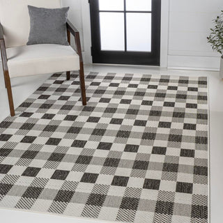 Courtyard Traditional Geometric Bold Gingham Indoor/Outdoor Area Rug