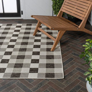 Courtyard Traditional Geometric Bold Gingham Indoor/Outdoor Area Rug