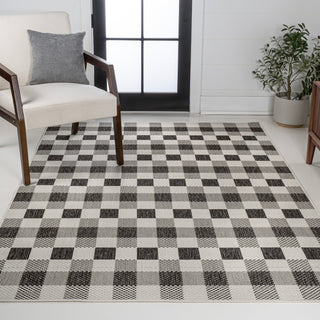 Courtyard Traditional Geometric Bold Gingham Indoor/Outdoor Area Rug