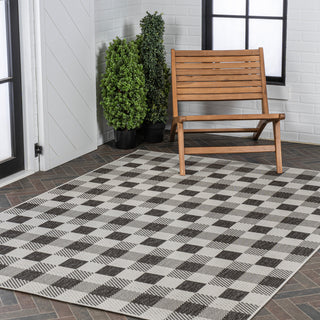 Courtyard Traditional Geometric Bold Gingham Indoor/Outdoor Area Rug