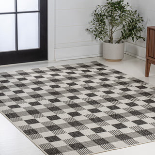 Courtyard Traditional Geometric Bold Gingham Indoor/Outdoor Area Rug