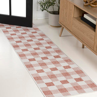 Courtyard Traditional Geometric Bold Gingham Indoor/Outdoor Area Rug