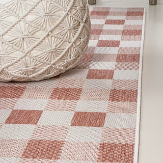 Courtyard Traditional Geometric Bold Gingham Indoor/Outdoor Area Rug