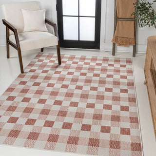 Courtyard Traditional Geometric Bold Gingham Indoor/Outdoor Area Rug