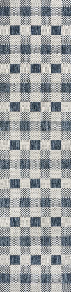 Courtyard Traditional Geometric Bold Gingham Indoor/Outdoor Area Rug