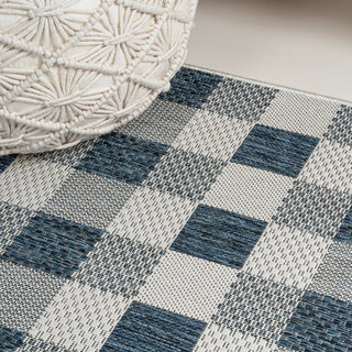 Courtyard Traditional Geometric Bold Gingham Indoor/Outdoor Area Rug