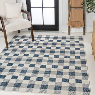 Courtyard Traditional Geometric Bold Gingham Indoor/Outdoor Area Rug