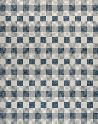 Courtyard Traditional Geometric Bold Gingham Indoor/Outdoor Area Rug