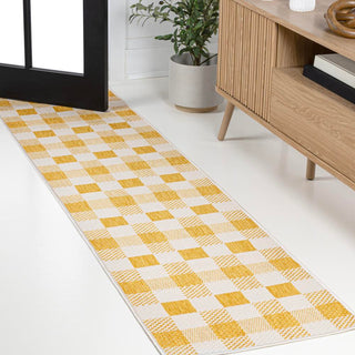 Courtyard Traditional Geometric Bold Gingham Indoor/Outdoor Area Rug