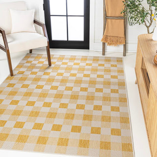 Courtyard Traditional Geometric Bold Gingham Indoor/Outdoor Area Rug