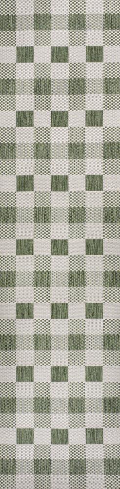 Courtyard Traditional Geometric Bold Gingham Indoor/Outdoor Area Rug