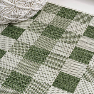 Courtyard Traditional Geometric Bold Gingham Indoor/Outdoor Area Rug