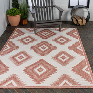 Antique Geometric Moroccan Diamond Indoor/Outdoor Area Rug