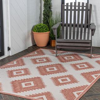 Antique Geometric Moroccan Diamond Indoor/Outdoor Area Rug