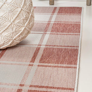 Acrylic Traditional Farmhouse Bold Gingham Indoor/Outdoor Area Rug