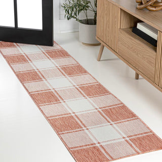 Acrylic Traditional Farmhouse Bold Gingham Indoor/Outdoor Area Rug