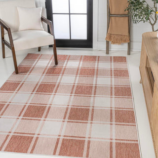 Acrylic Traditional Farmhouse Bold Gingham Indoor/Outdoor Area Rug