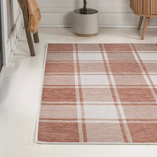 Acrylic Traditional Farmhouse Bold Gingham Indoor/Outdoor Area Rug