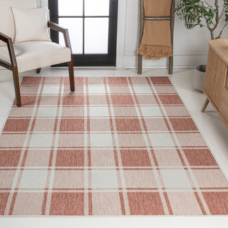 Acrylic Traditional Farmhouse Bold Gingham Indoor/Outdoor Area Rug