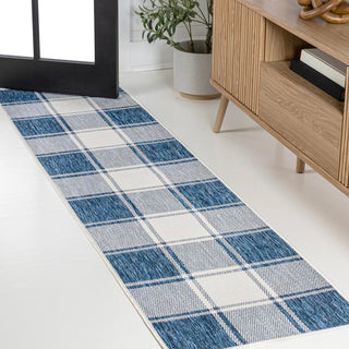 Acrylic Traditional Farmhouse Bold Gingham Indoor/Outdoor Area Rug