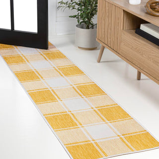 Acrylic Traditional Farmhouse Bold Gingham Indoor/Outdoor Area Rug