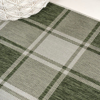 Acrylic Traditional Farmhouse Bold Gingham Indoor/Outdoor Area Rug