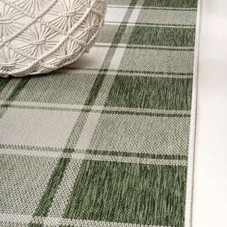 Acrylic Traditional Farmhouse Bold Gingham Indoor/Outdoor Area Rug