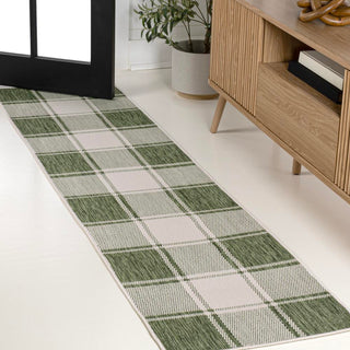 Acrylic Traditional Farmhouse Bold Gingham Indoor/Outdoor Area Rug