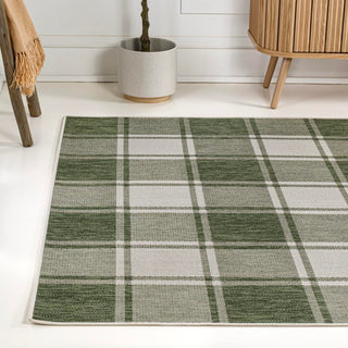 Acrylic Traditional Farmhouse Bold Gingham Indoor/Outdoor Area Rug