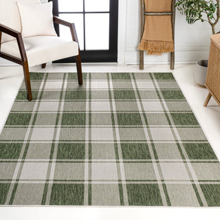 Acrylic Traditional Farmhouse Bold Gingham Indoor/Outdoor Area Rug