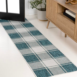 Acrylic Traditional Farmhouse Bold Gingham Indoor/Outdoor Area Rug