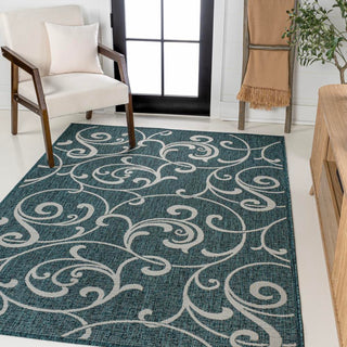 Domani Traditional Classic All-Over Scroll Indoor/Outdoor Area Rug