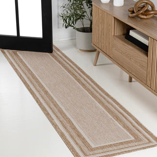 Woollen Classic Casual Border Stripe Indoor/Outdoor Area Rug