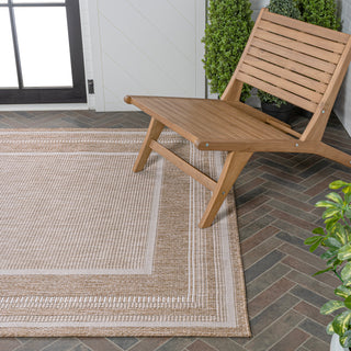 Woollen Classic Casual Border Stripe Indoor/Outdoor Area Rug