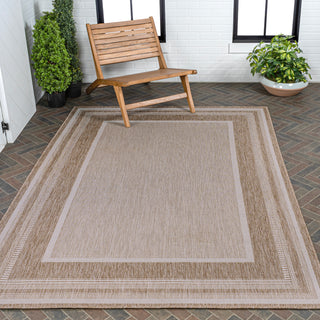 Woollen Classic Casual Border Stripe Indoor/Outdoor Area Rug