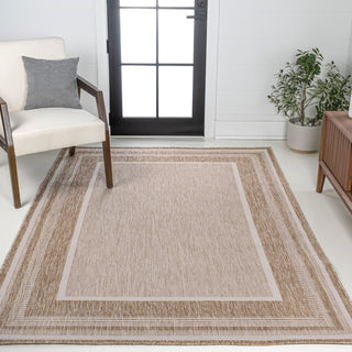 Woollen Classic Casual Border Stripe Indoor/Outdoor Area Rug