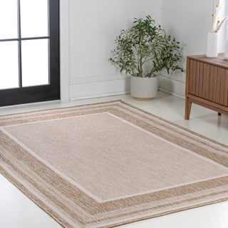 Woollen Classic Casual Border Stripe Indoor/Outdoor Area Rug